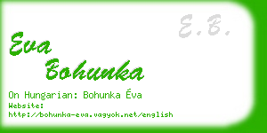eva bohunka business card