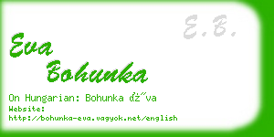 eva bohunka business card